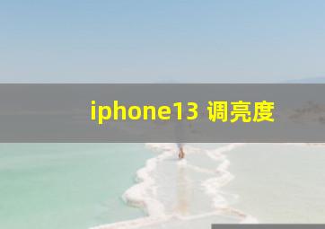 iphone13 调亮度